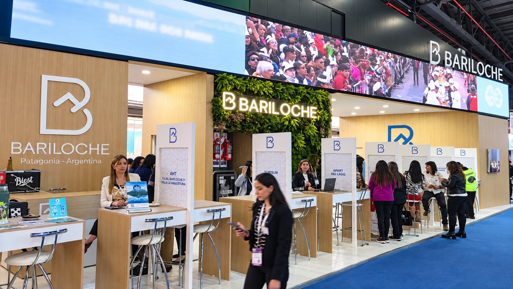 Stand de Bariloche en una feria internacional de turismo