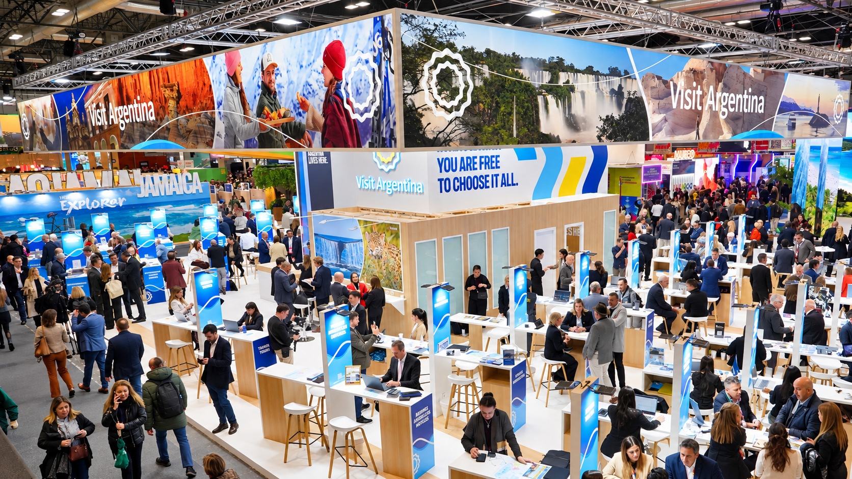 Stand de Argentina en una feria de turismo
